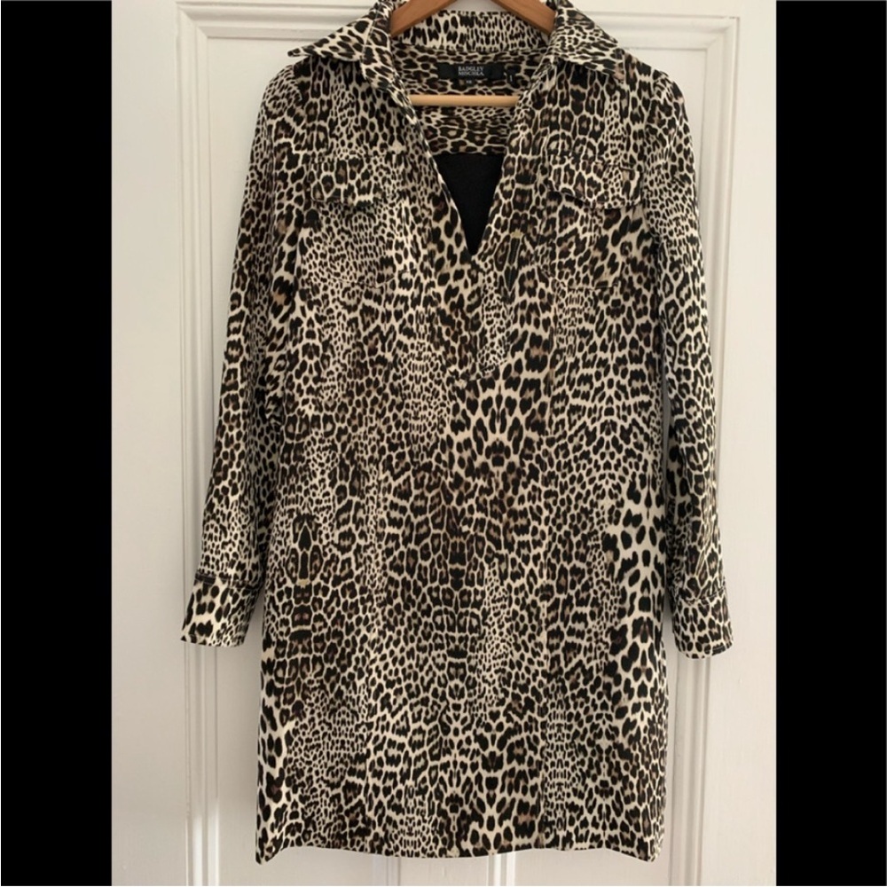 NWOT- Badgley Mischka Leopard Print Long Sleeve Dress